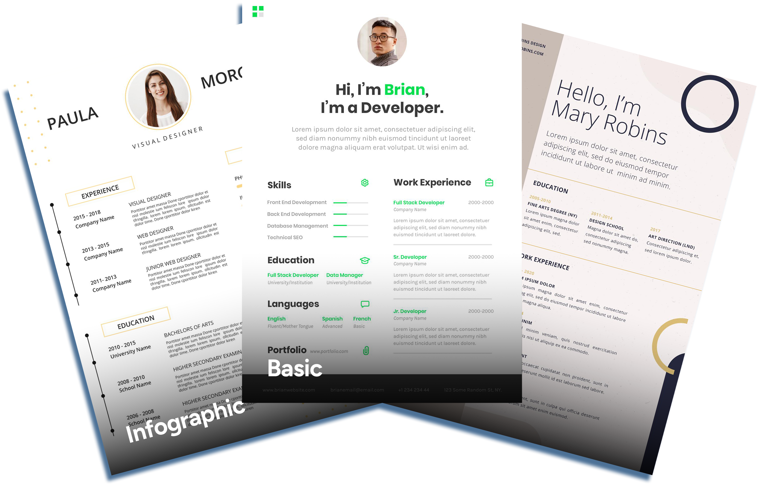Professional resume templates in Resume Maker app